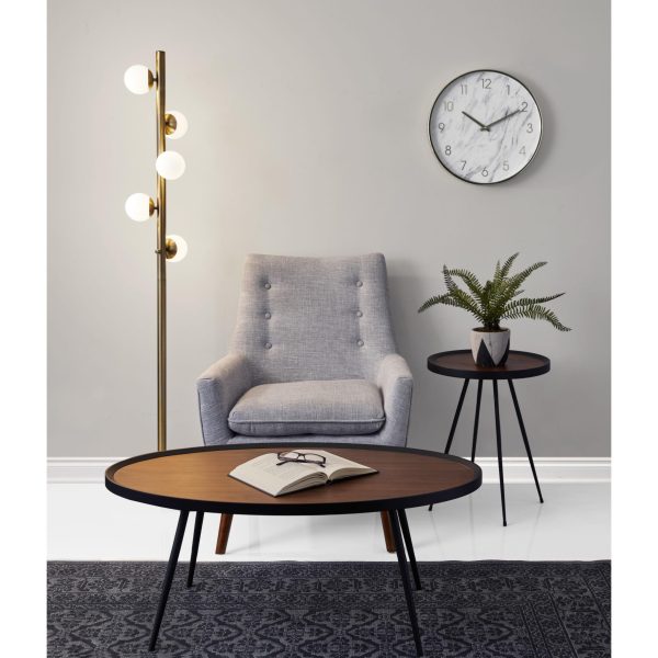 Swirled Sphere Brass Metal LED Floor Lamp - Image 4