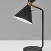 Asymmetrical Diabolo Black Metal Desk Lamp