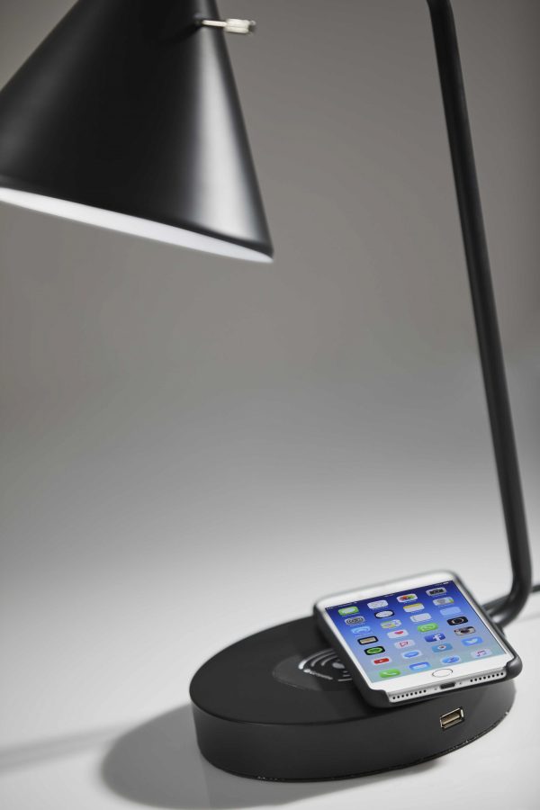 Asymmetrical Diabolo Black Metal Desk Lamp - Image 2