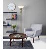 Green Glass Bauble Torchiere Floor Lamp in Burnished Brass Finish - Image 3