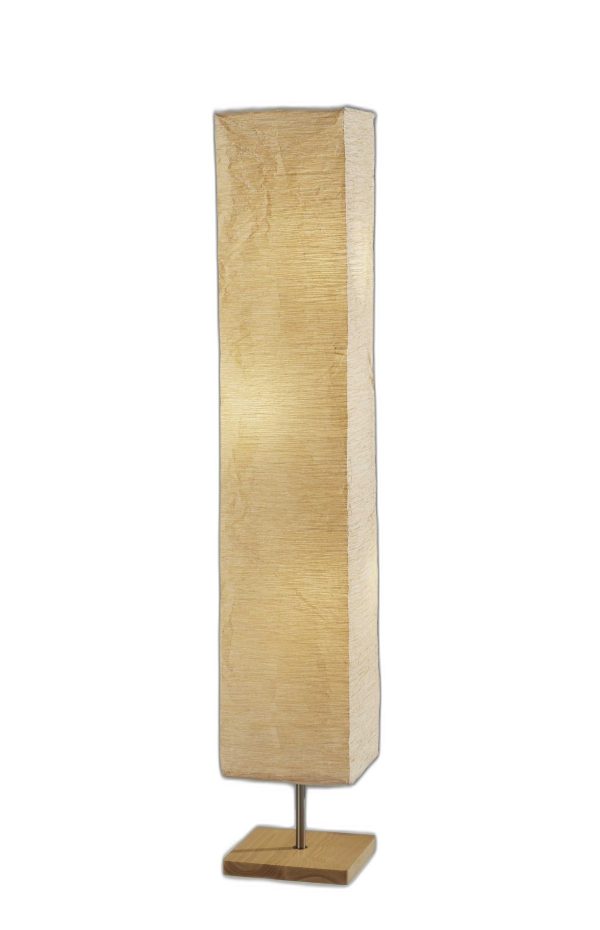 Wildside Paper Shade Floor Lamp with Natural Wood Base - Image 2