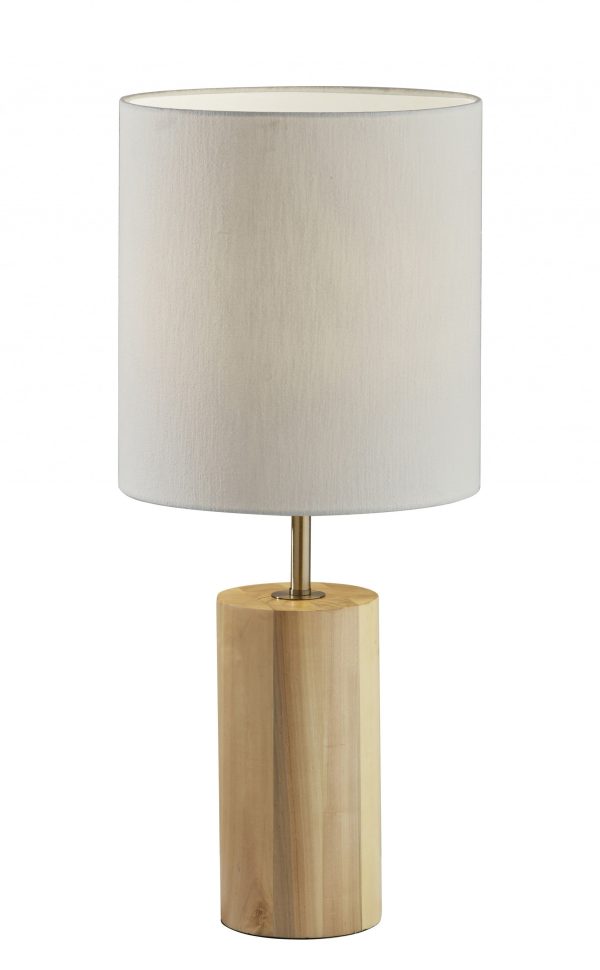Natural Wood Circular Block Table Lamp - Image 4