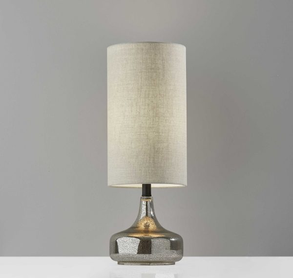 Dewdrop Black Metal Mercury Glass Table Lamp - Image 3