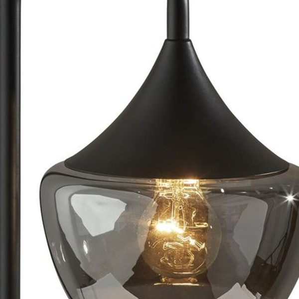 Gnome Smoked Glass Black Metal Table Lamp - Image 5