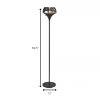 Chalice Mixed Material Torchiere With Black Metal Smoked Glass - Image 4