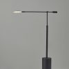 Three Color Adjustable Floor Lamp Black Metal Saucer LED - Image 2