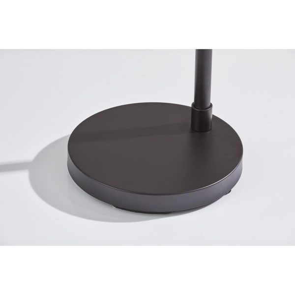 60" Black Task Floor Lamp With Brass Globe Shade - Image 4