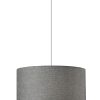 Heather Grey Fabric Shade Electric Drum Pendant - Image 2