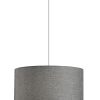 Heather Grey Fabric Shade Electric Drum Pendant - Image 3