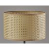 Open Cane Web Natural Shade Floor Lamp with Dark Bronze Base - Image 3