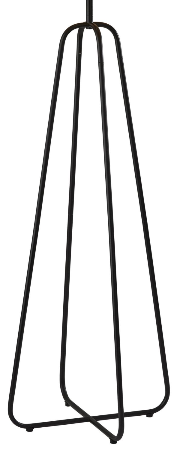Open Cane Web Natural Shade Floor Lamp with Dark Bronze Base - Image 4