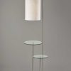 66" Tray Table Floor Lamp With White Drum Shade
