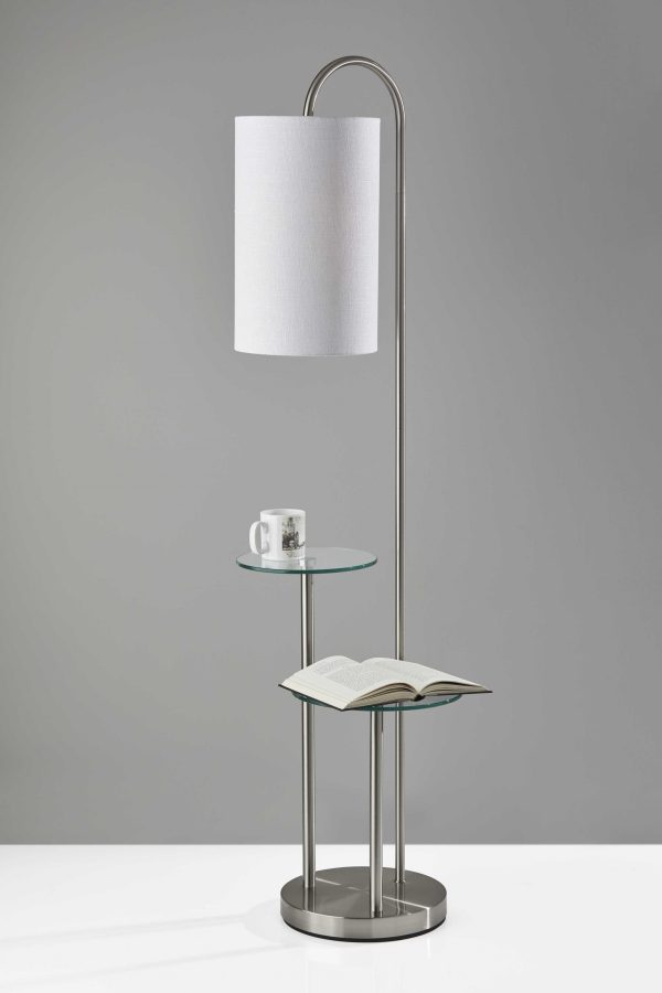 66" Tray Table Floor Lamp With White Drum Shade - Image 2