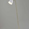 59" White Task Floor Lamp With White Cone Shade