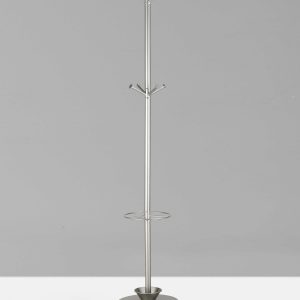 14" X 70" Champagne Powder Coated Steel Umbrella Stand Coat Rack