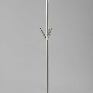 12" X 68" Brushed Steel Brushed steel pyramid Coat Rack