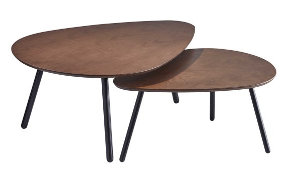30.71" X 41.34" X 17" Walnut  Nesting Coffee Table - Image 4