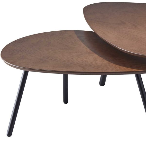 30.71" X 41.34" X 17" Walnut  Nesting Coffee Table - Image 5