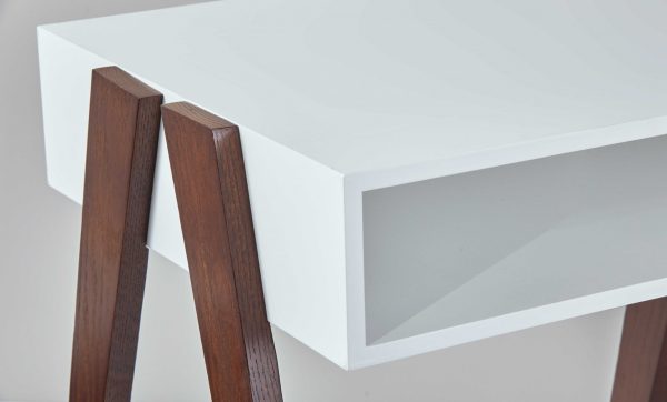 Modern Retro White and Walnut Finish Coffee Table - Image 5