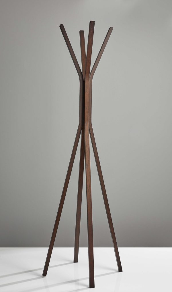 16.5" X 16.5" X 68.25" Walnut  Coat Rack - Image 2
