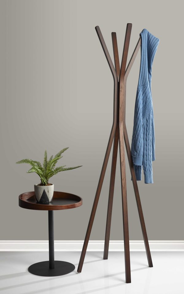 16.5" X 16.5" X 68.25" Walnut  Coat Rack - Image 4