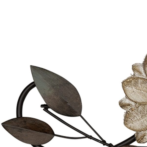 Tri-Color Wood and Metal Floral Over the Door Wall Decor - Image 4