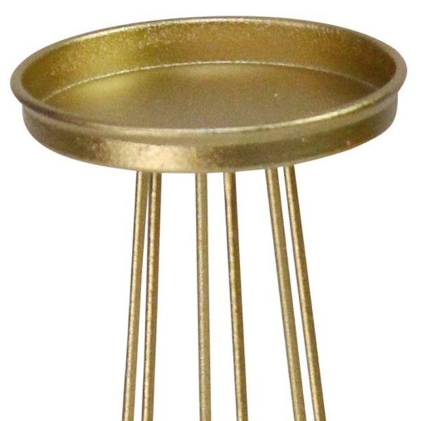 Set of 3 Gold Metal Graduated Candlesticks - Image 3