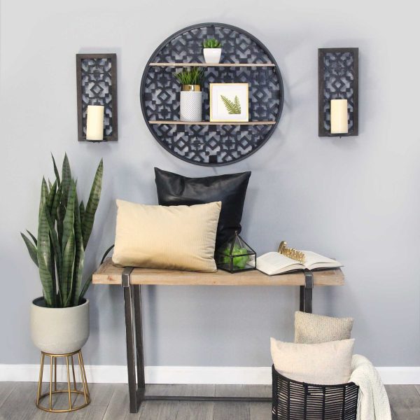 S 2 Black Laser Cut Sconces - Image 2