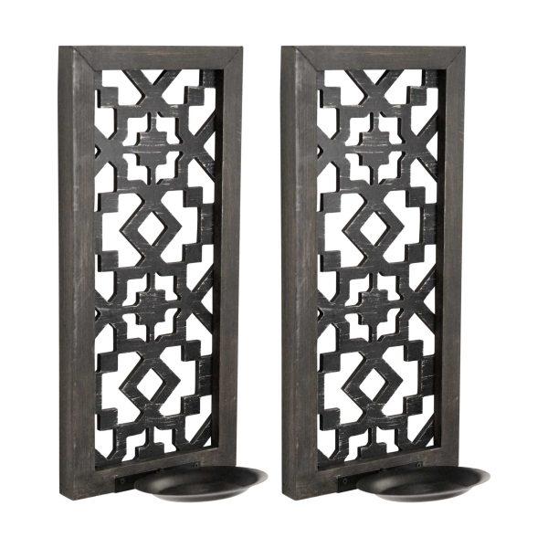 S 2 Black Laser Cut Sconces - Image 3