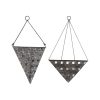 Set of 2 Distressed White & Metal Wall Planters - Image 3