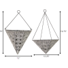 Set of 2 Distressed White & Metal Wall Planters - Image 4