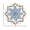 Light Blue Flower Metal and Wood Framed Wall Art - Image 5