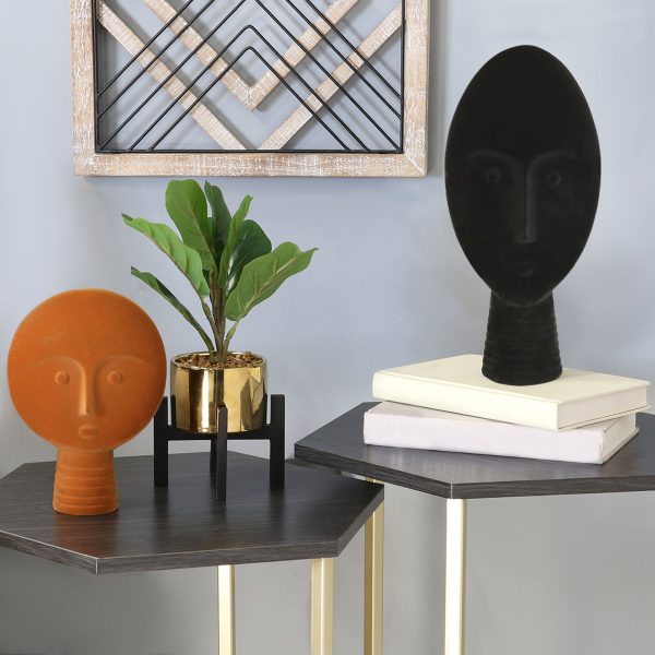 Color Pop Orange Face Statue - Image 2