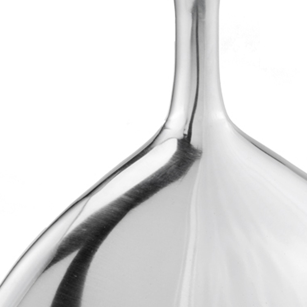 Mod Buffed Silver Long Neck Disc Vase - Image 5