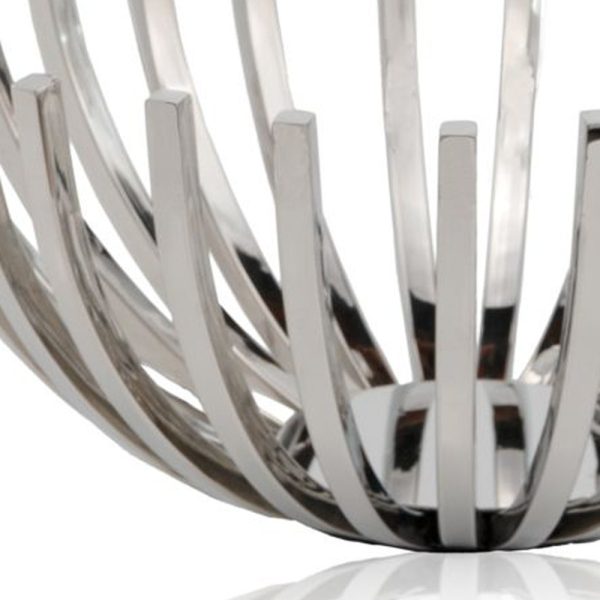 14" Round Stainless Steel Modern Open Centerpiece Bowl - Image 4