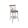 Antique White Wooden Bar Chair - Image 2