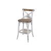 Antique White Wooden Bar Chair - Image 3