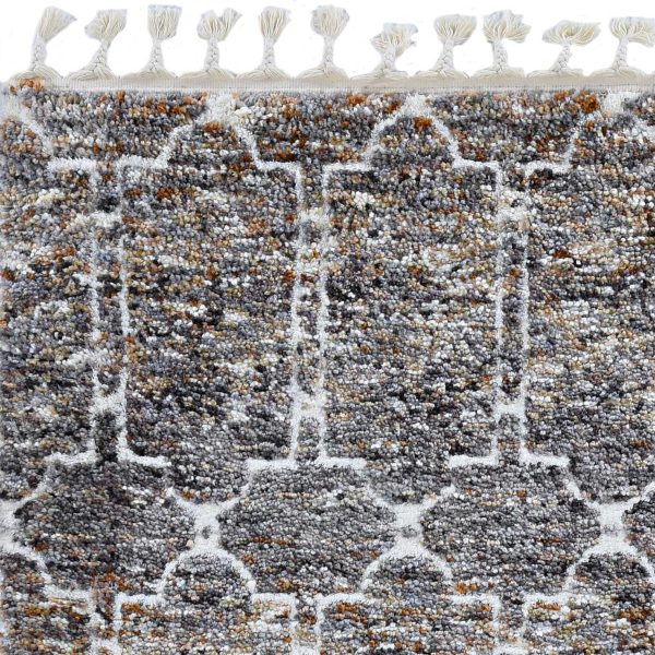 2' x 7' Mocha Mosaic Pattern Runner Rug with Fringe - Image 5