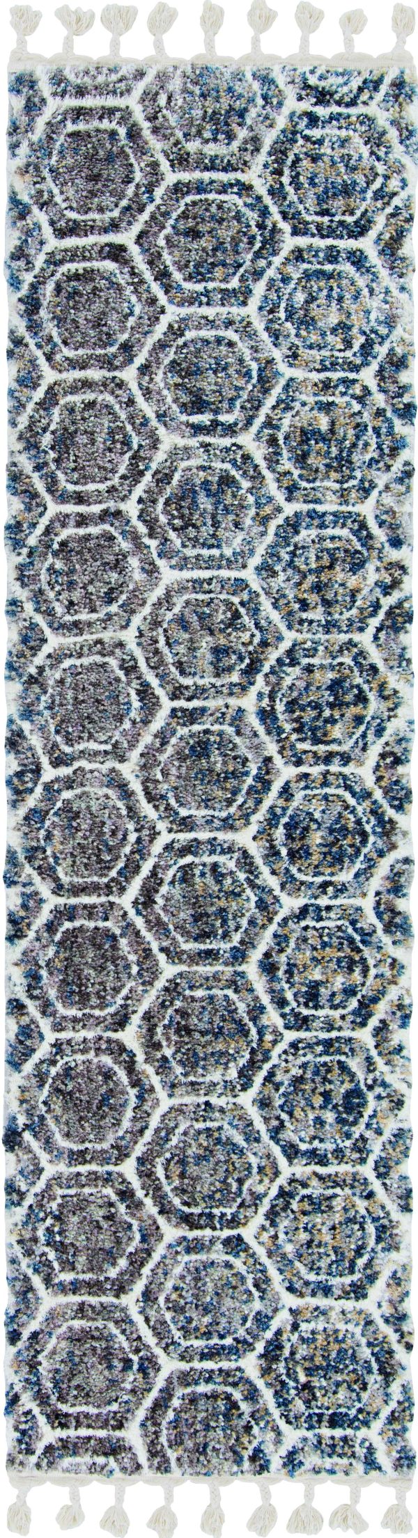5'x8' Grey Ivory Machine Woven Space Dyed Geometric Bohemian Indoor Area Rug