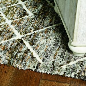 5' x 8' Mocha Geometric Abstract Diamonds Indoor Area Rug