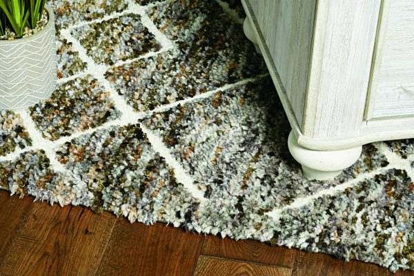 5' x 8' Mocha Geometric Abstract Diamonds Indoor Area Rug