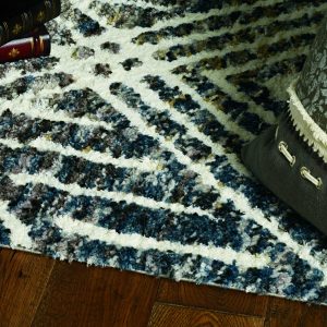 3'x5' Grey Ivory Machine Woven Space Dyed Geometric Bohemian Indoor Area Rug