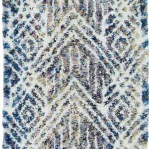 5'x8' Grey Ivory Machine Woven Space Dyed Geometric Indoor Area Rug