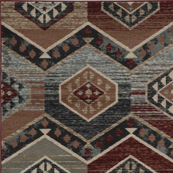 5' x 8' Red Aztec Diamond Area Rug - Image 5
