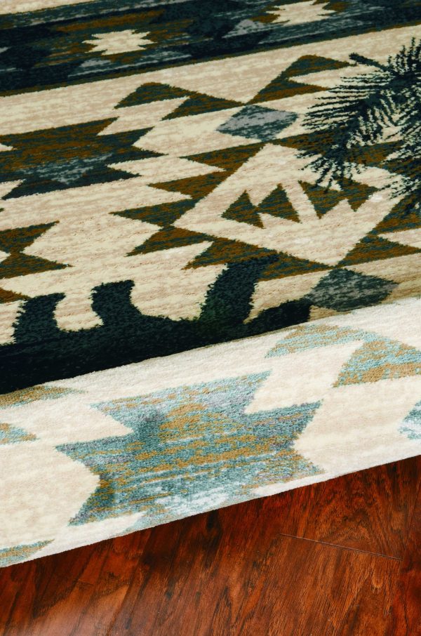 5' x 8' Ivory or Blue Lodge Area Rug - Image 3