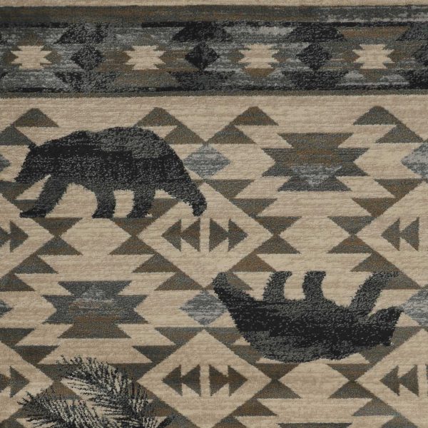 5' x 8' Ivory or Blue Lodge Area Rug - Image 5