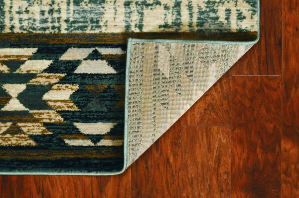 5' x 8' Slate Blue Winter Pine Trees Area Rug - Image 3