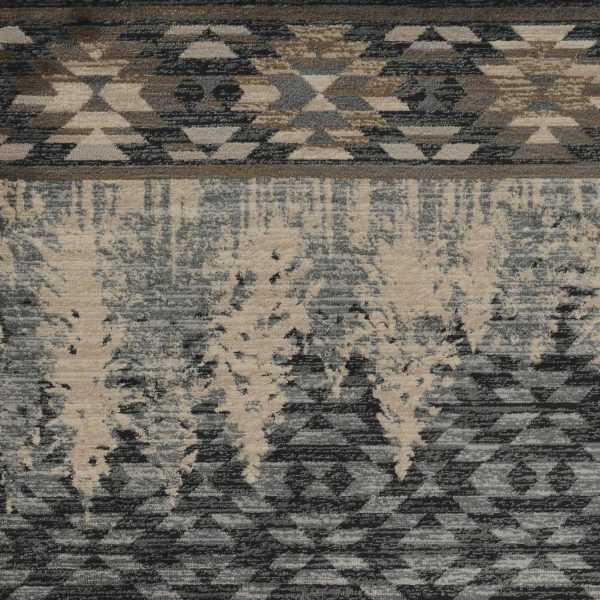 5' x 8' Slate Blue Winter Pine Trees Area Rug - Image 4