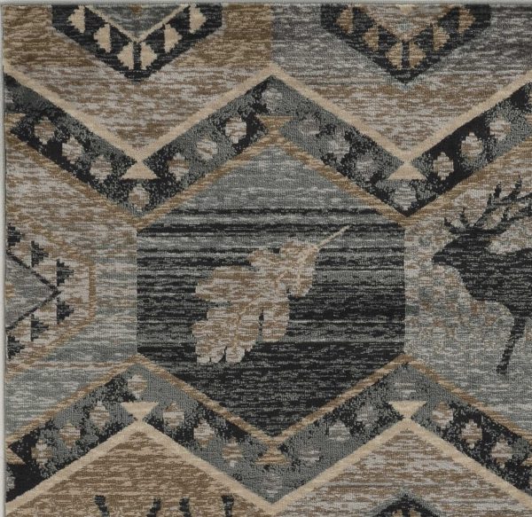 5'x8' Seafoam Machine Woven Geometric Lodge Indoor Area Rug - Image 5