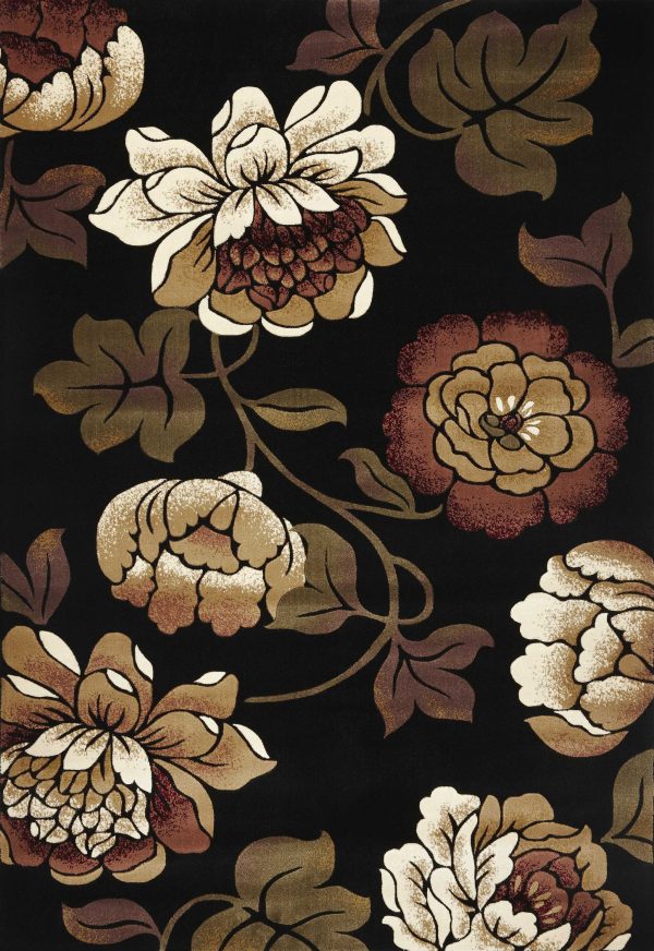 1' x 2' Black Polypropylene Area Rug - Image 2